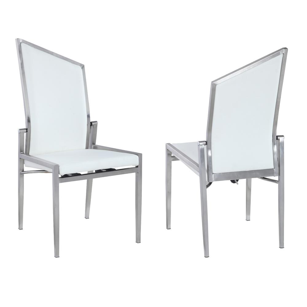 Contemporary Motion Back Side Chair - Set Of 2, White. Picture 1
