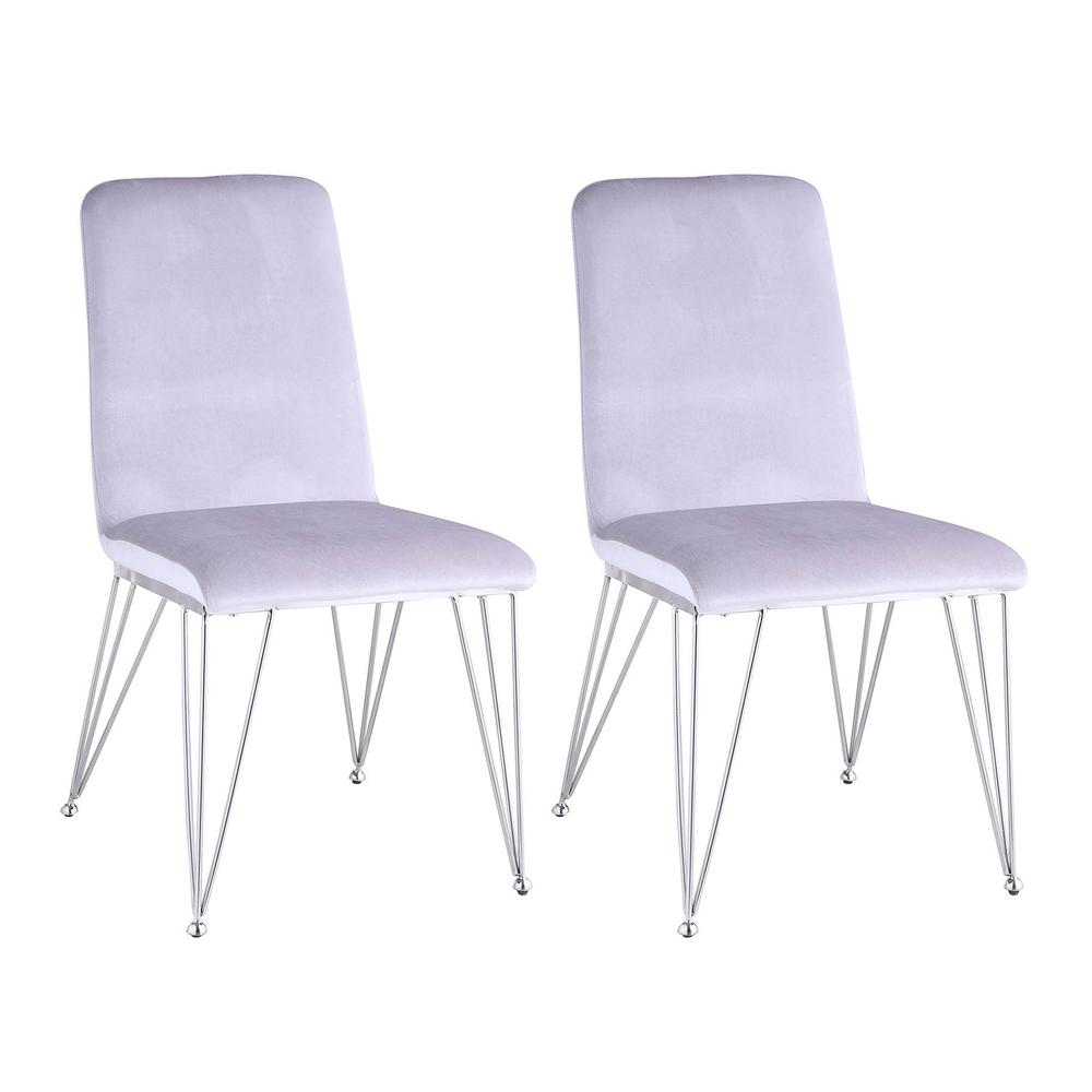 Contemporary Side Chair - Set Of 2, Gray. The main picture.