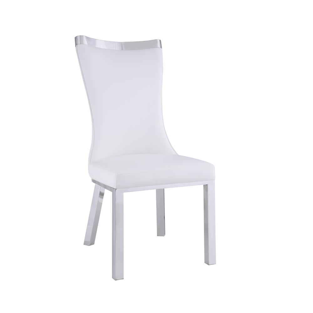 Contemporary Curved Back Side Chair - Set Of 2, White. Picture 1
