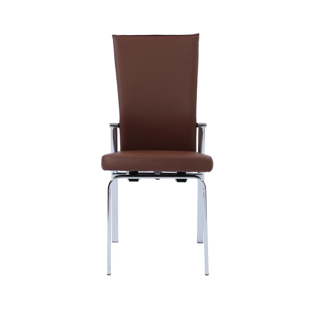 Contemporary Motion Back Side Chair - Set Of 2, Brown. Picture 2