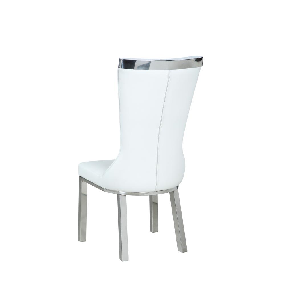 Contemporary Curved Back Side Chair - Set Of 2, White. Picture 3