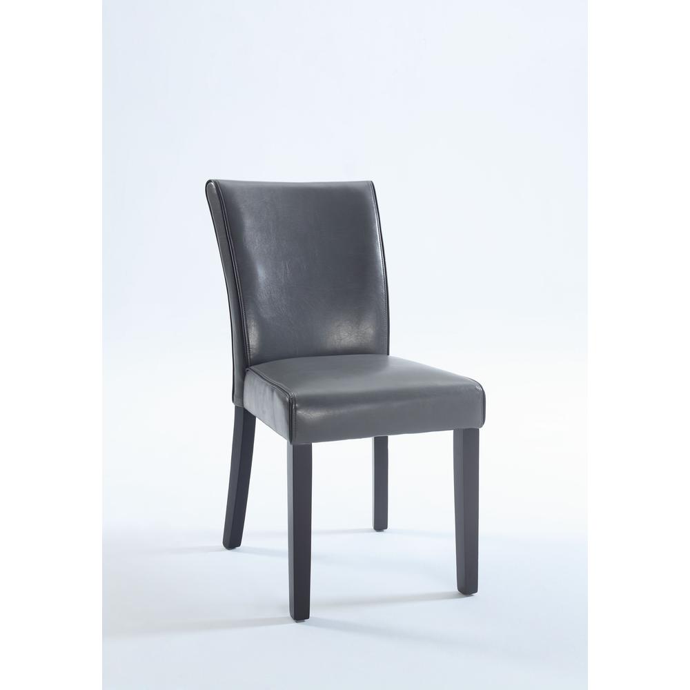 Bonded Leather Parson Chair - Set Of 2, Gray. The main picture.