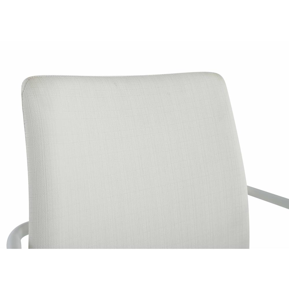 Contemporary White Upholstered Arm Chair. Picture 7