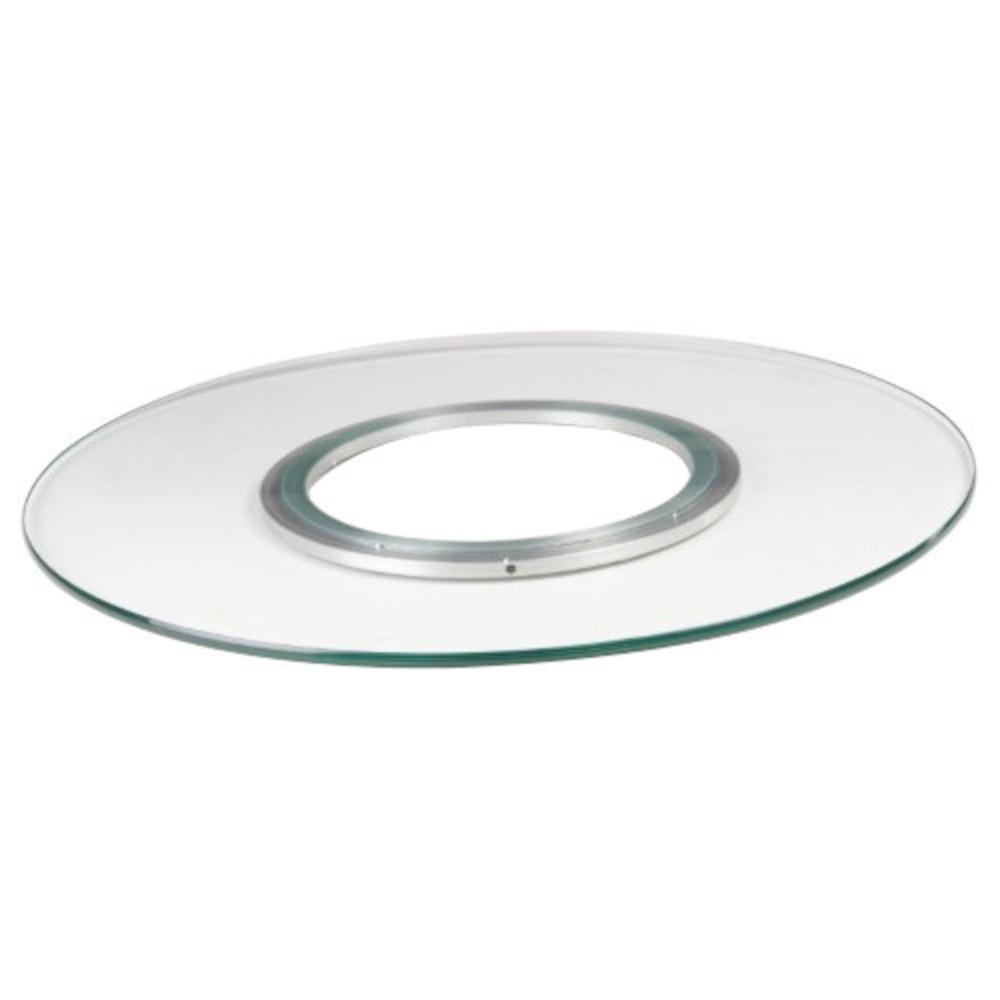 Tempered Round Glass Spinning Tray 24", Glass/Clear. Picture 1