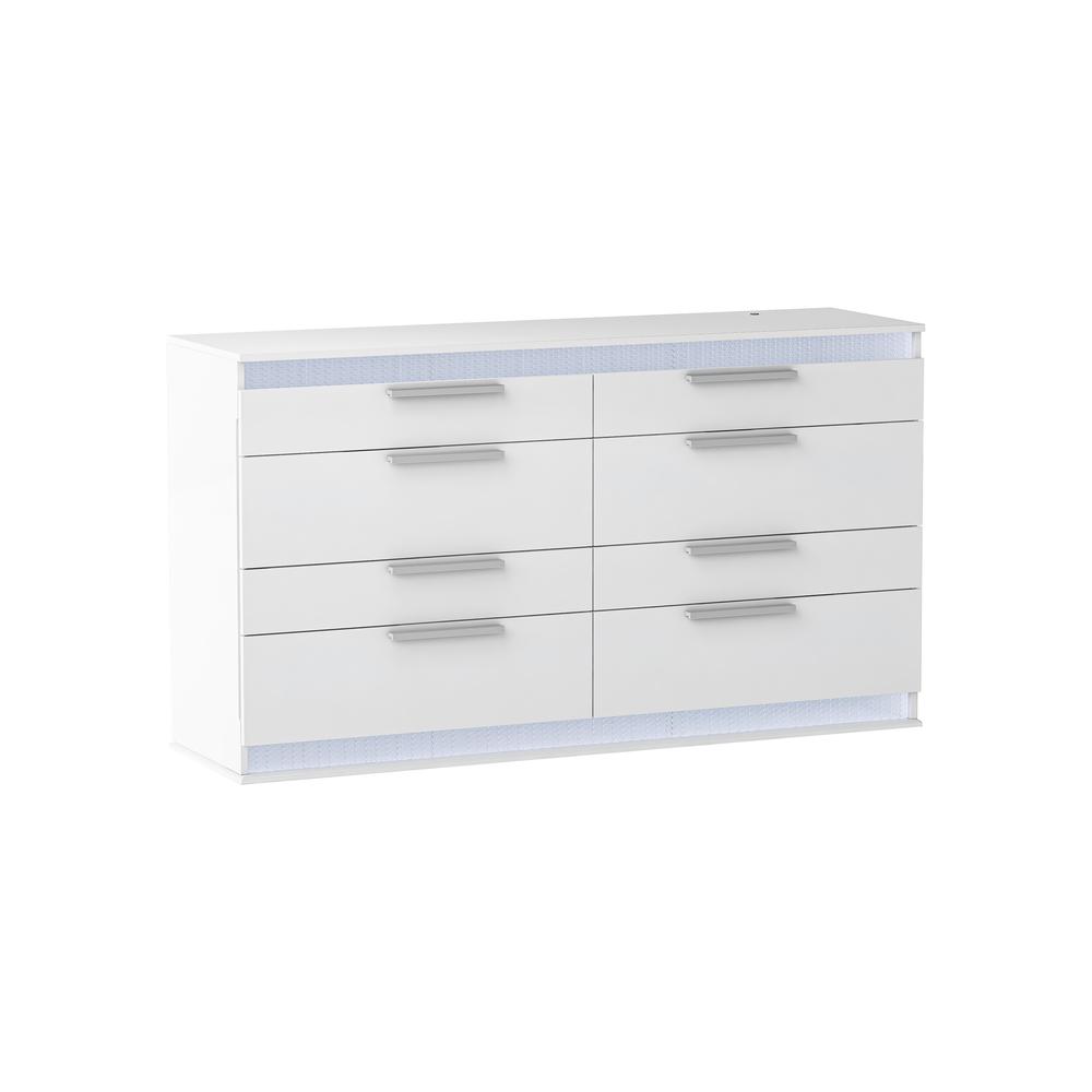 Modern Gloss White 8-Drawer Dresser. Picture 1