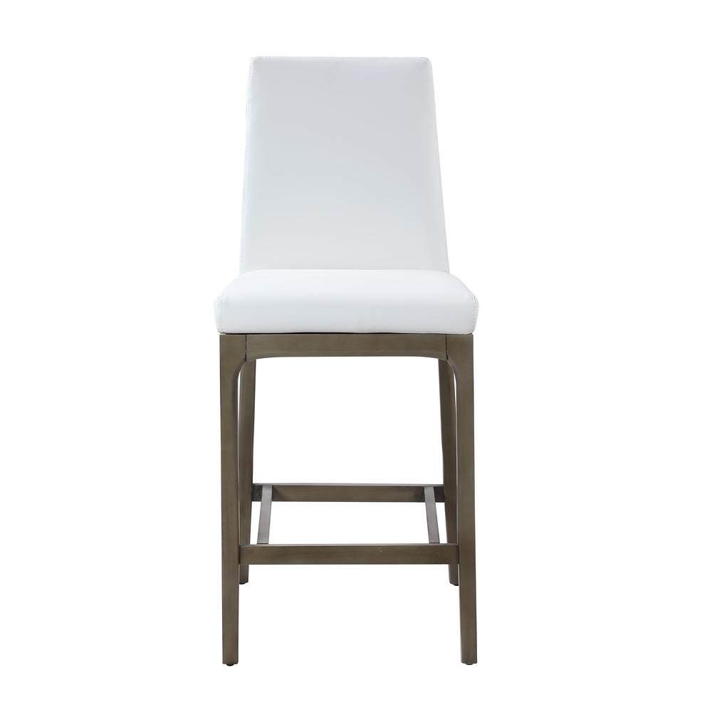 Chintaly Modern Counter Stool w/ Solid Wood Base. Picture 3