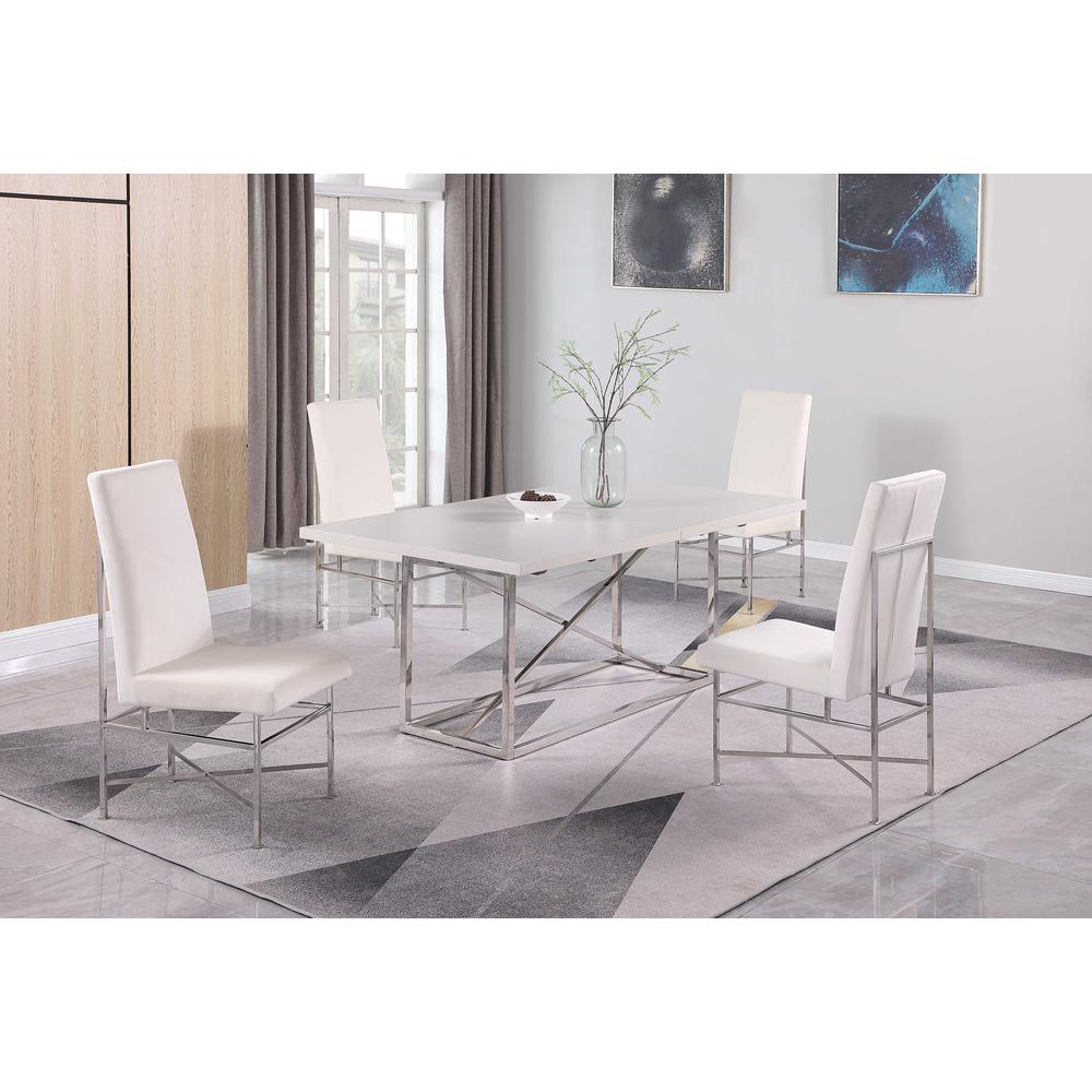 Contemporary Dining Set with Butterfly Extendable Table & 4  Side Chairs. Picture 1