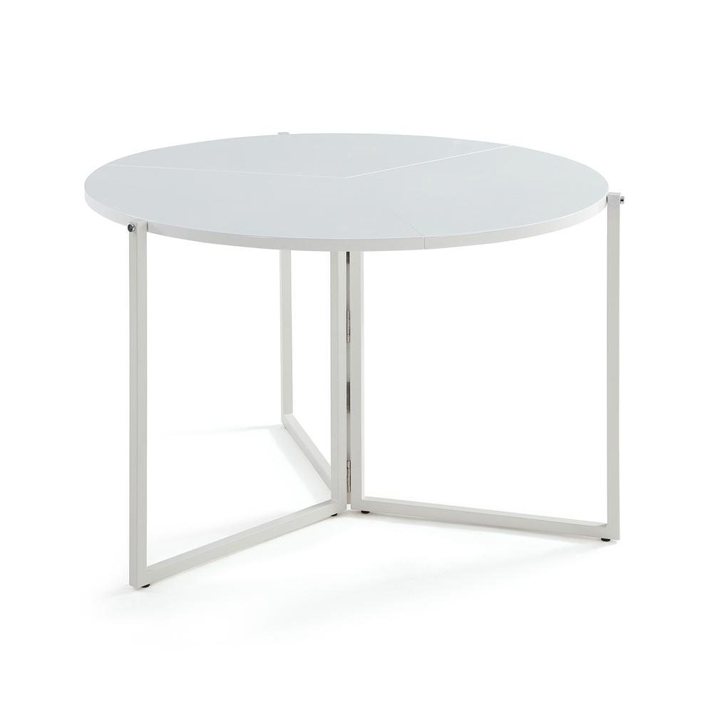 43" Round Foldaway Dining Table, 8389-DT-FLD-WHT. Picture 1