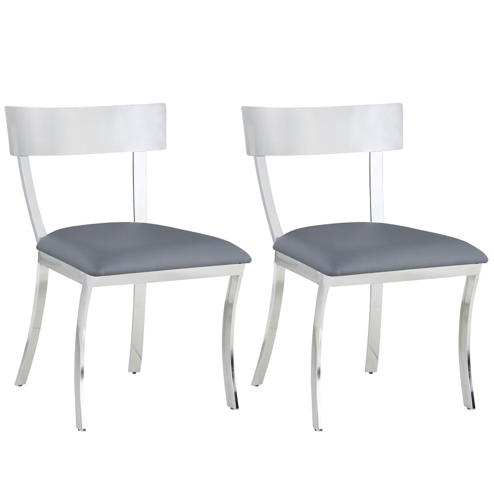 Contemporary Curved Back Side Chair - Set Of 2, Gray. Picture 6