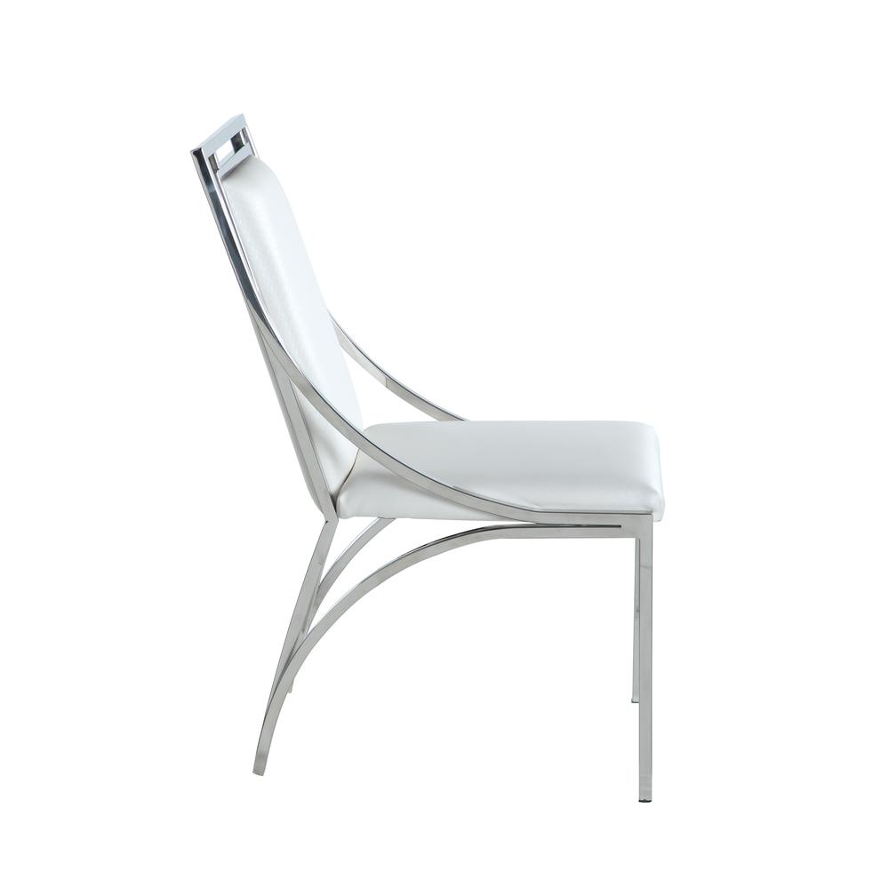 Contemporary Open Frame Side Chair - Set Of 2, White. Picture 4