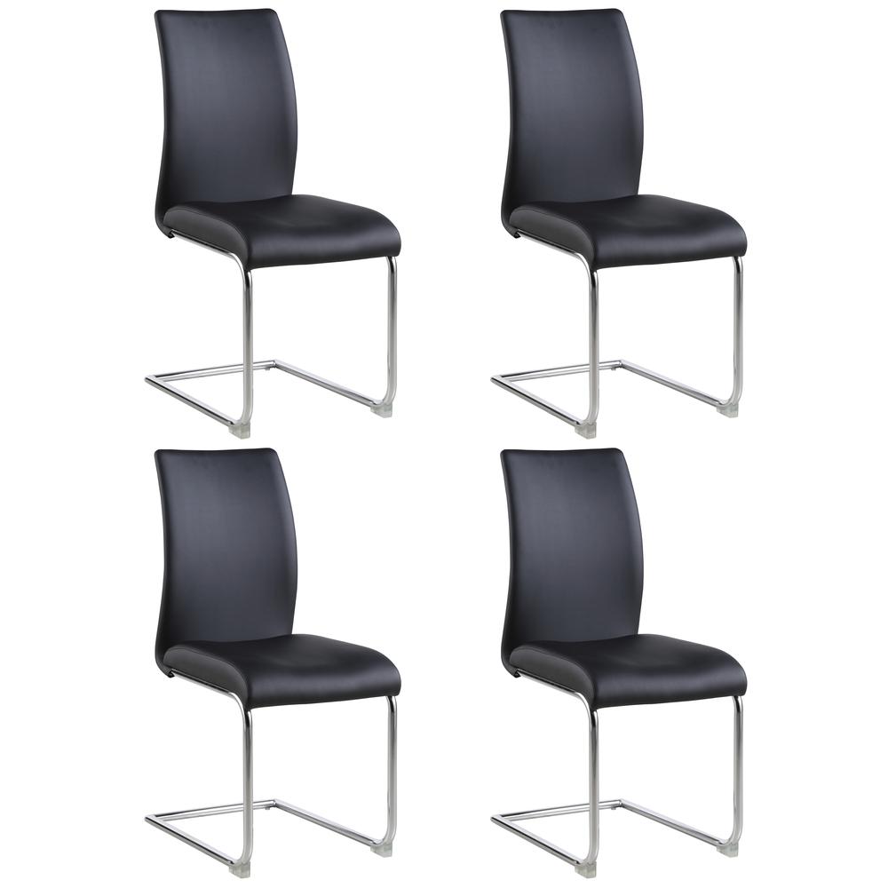 Contour Back Cantilever Side Chair  - Set Of 4, Black. Picture 6