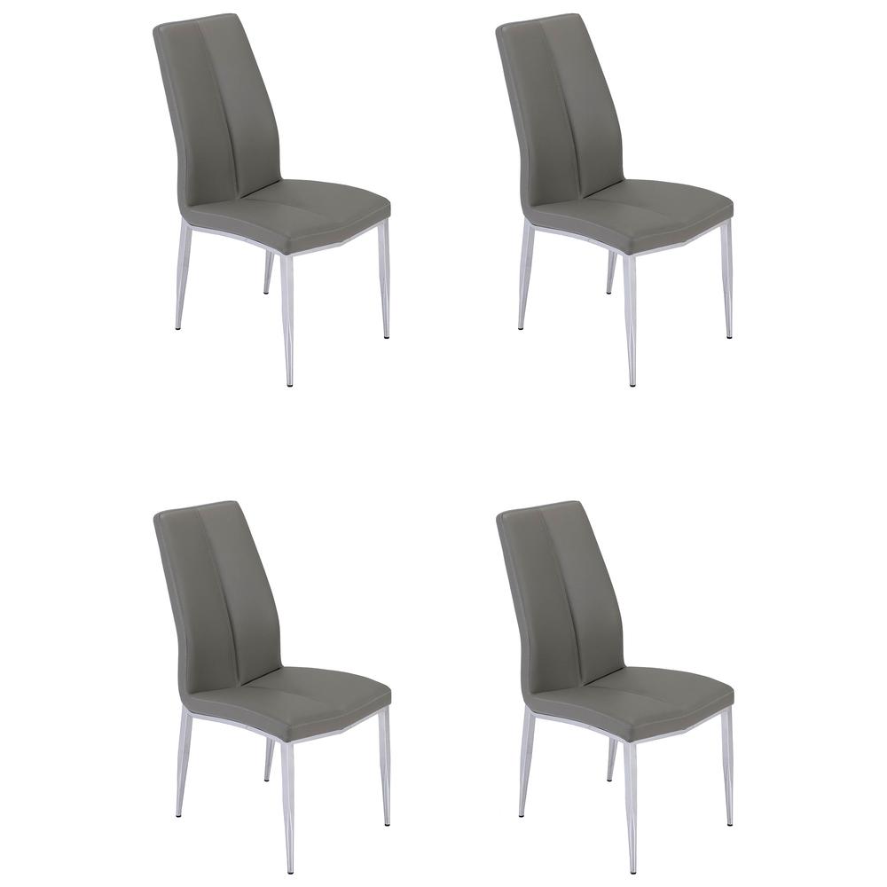 Curved Back Side Chair  - Set Of 4, Gray. Picture 5
