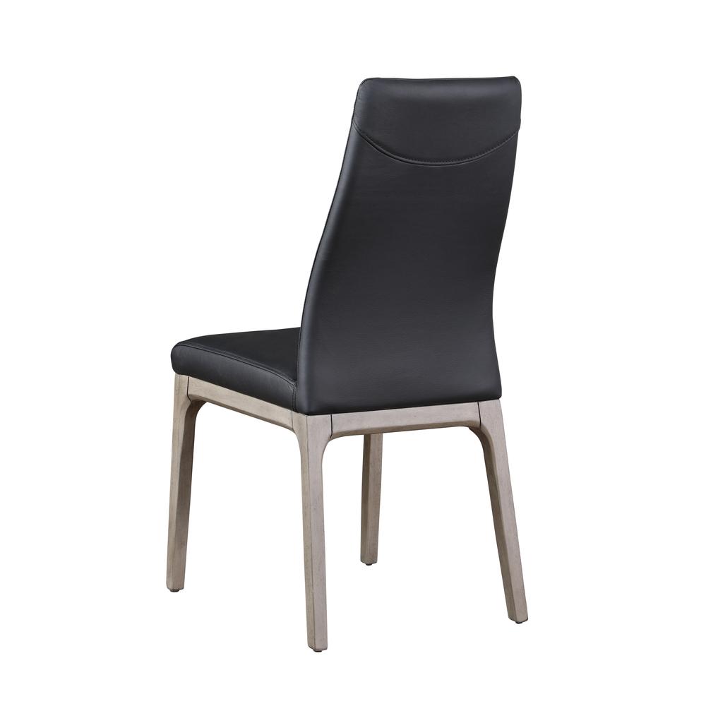 Modern Contour Back Upholstered Side Chair with Solid Wood Base. Picture 2