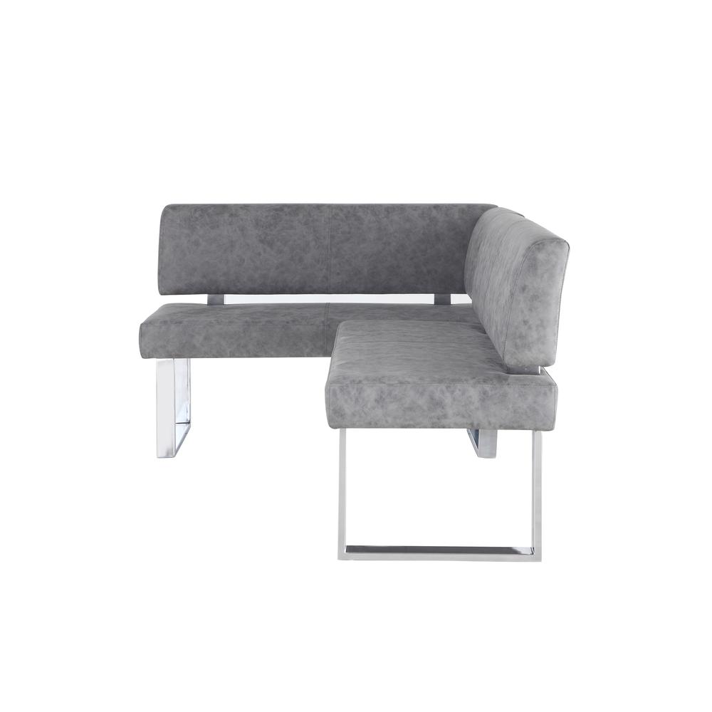 Modern Gray Upholstered Bench, Gray. Picture 6