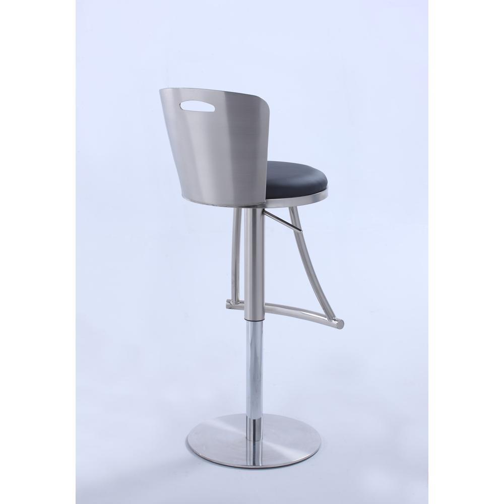 Metal-Back Adjustable Height Stool, Brushed Nickel. Picture 4