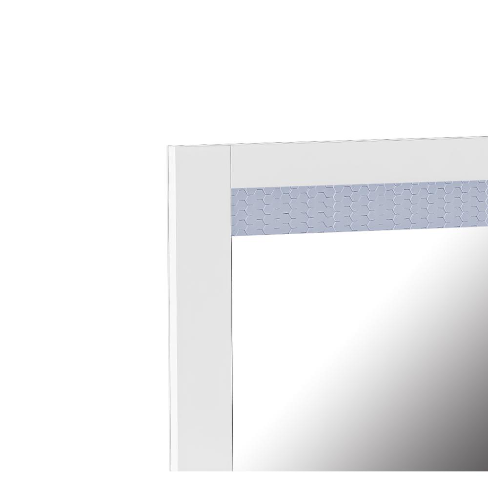 Modern White Laminate Framed Mirror w/ LED Light. Picture 6
