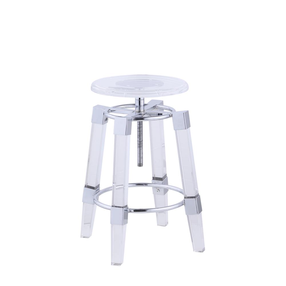 Acrylic Adjustable Stool, Clear. Picture 1