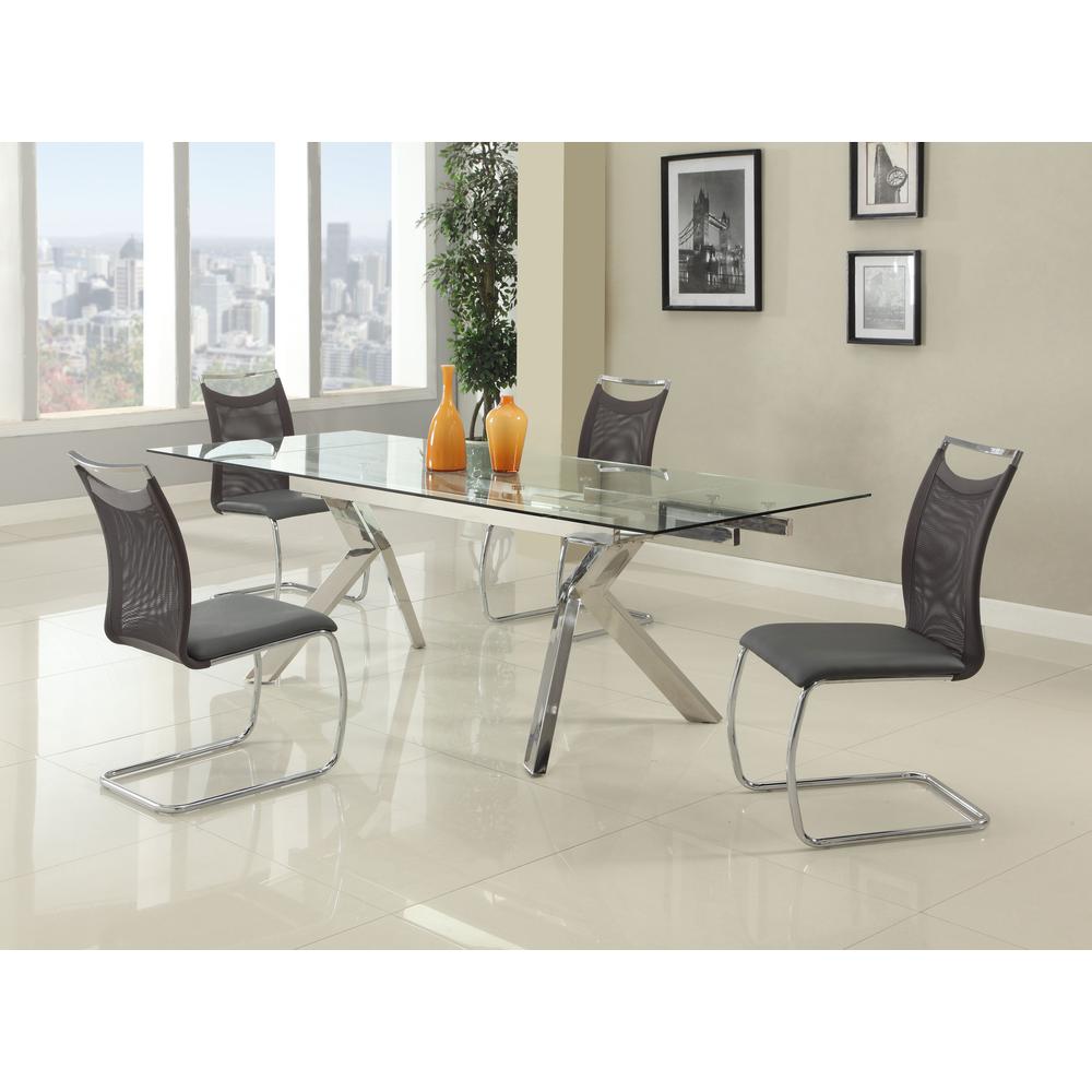 Butterfly Legs Extendable Dining Table, Polished Ss. Picture 4