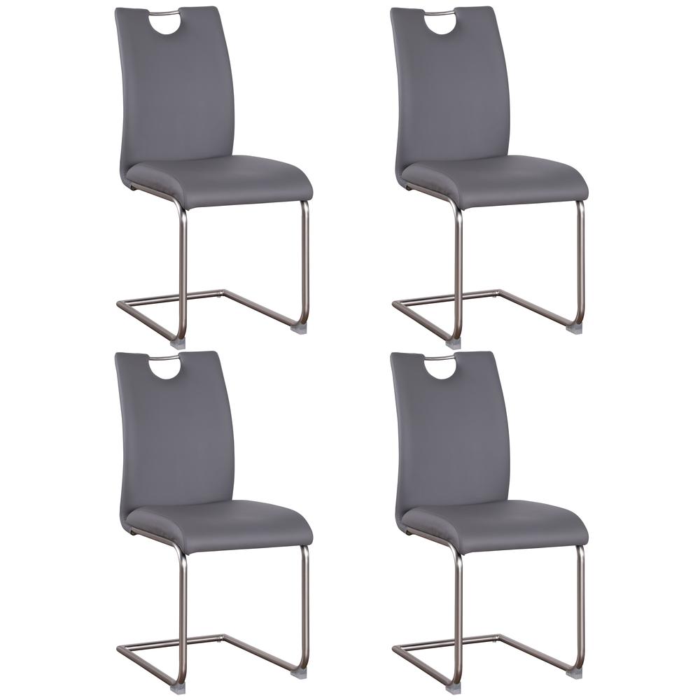 Handle Back Cantilever Side Chair  - Set Of 4, Gray. Picture 7