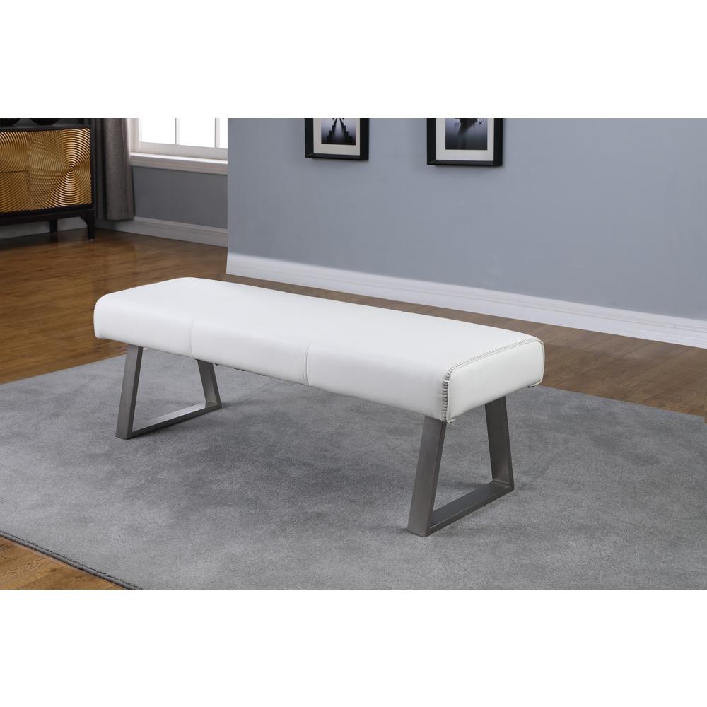 Contemporary Upholstered Bench w/ Highlight Stitching. The main picture.