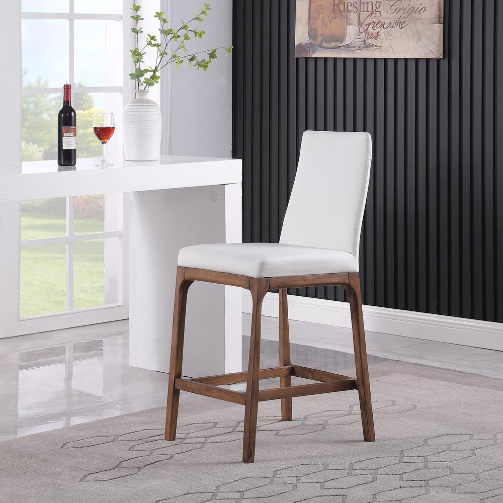 Modern Counter Stool w/ Solid Wood Base. Picture 2