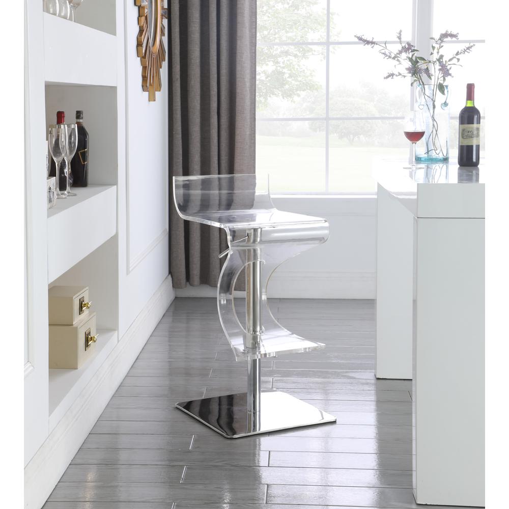 Contemporary Pneumatic-Adjustable Stool w/ Acrylic Seat. The main picture.
