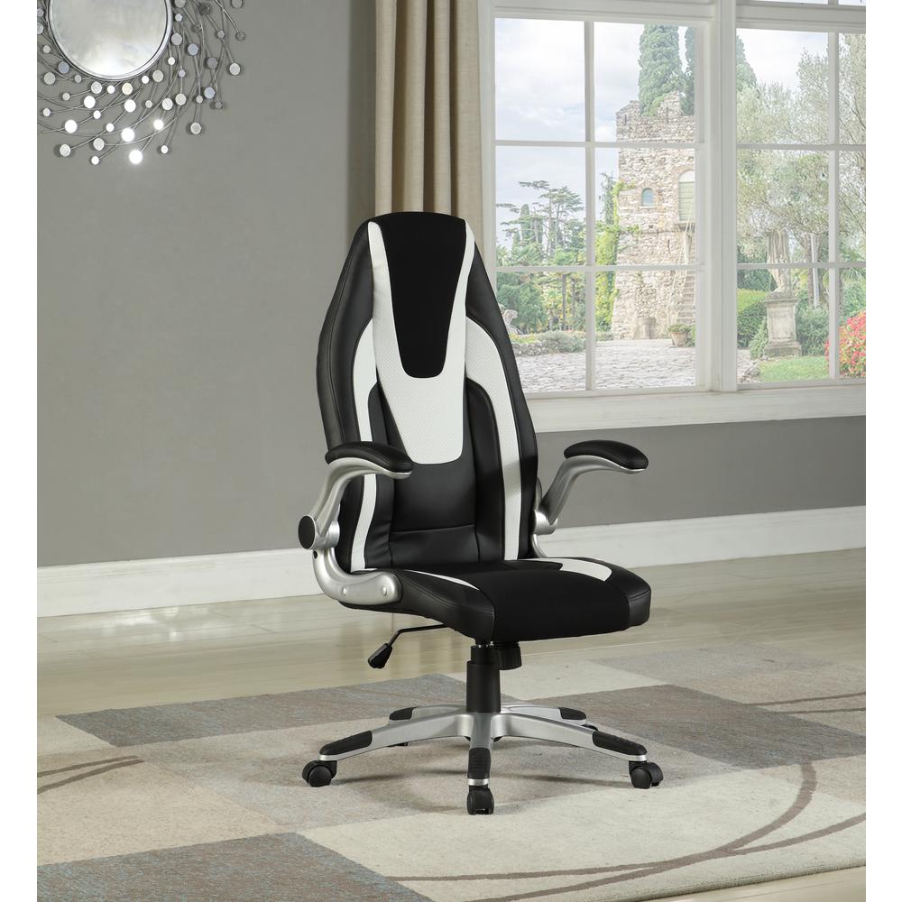 Modern Ergonomic 2-Tone Adjustable Computer Chair, Silver. Picture 5