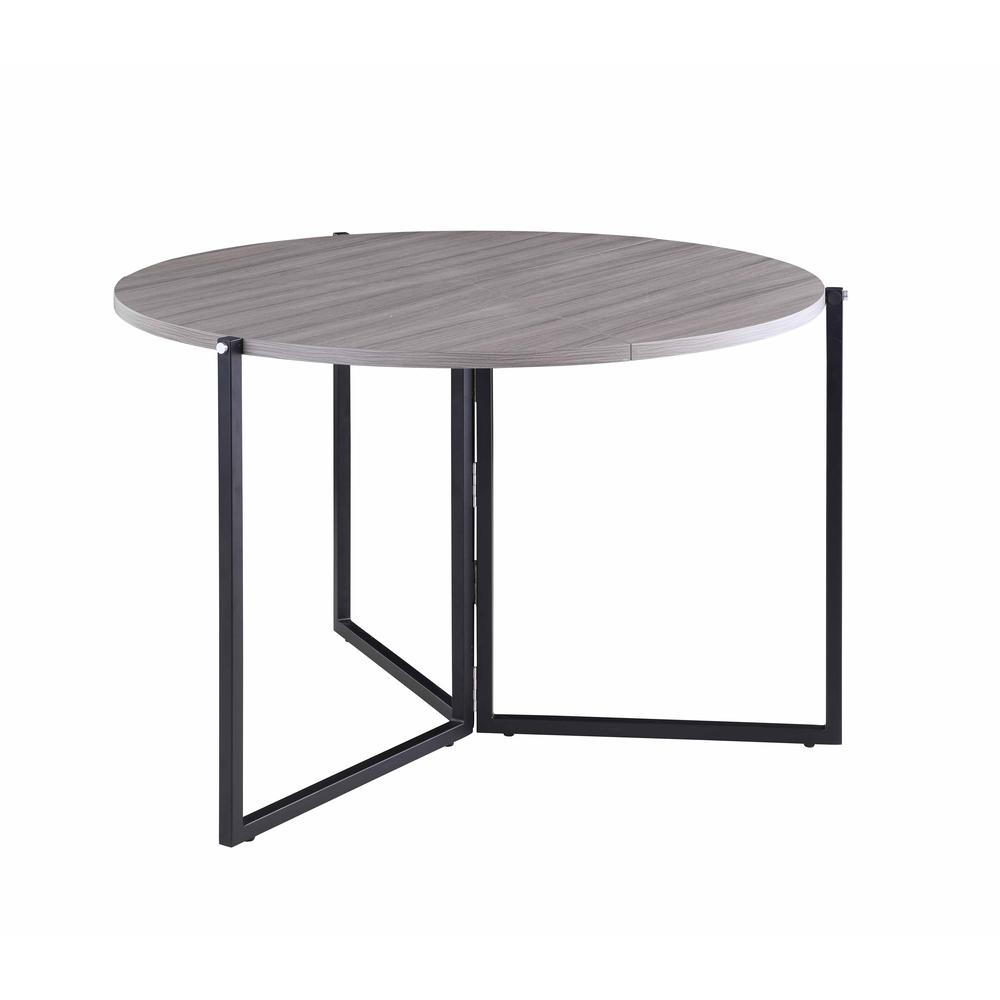 43" Round Foldaway Dining Table, 8389-DT-FLD-GRY-VNR. Picture 1