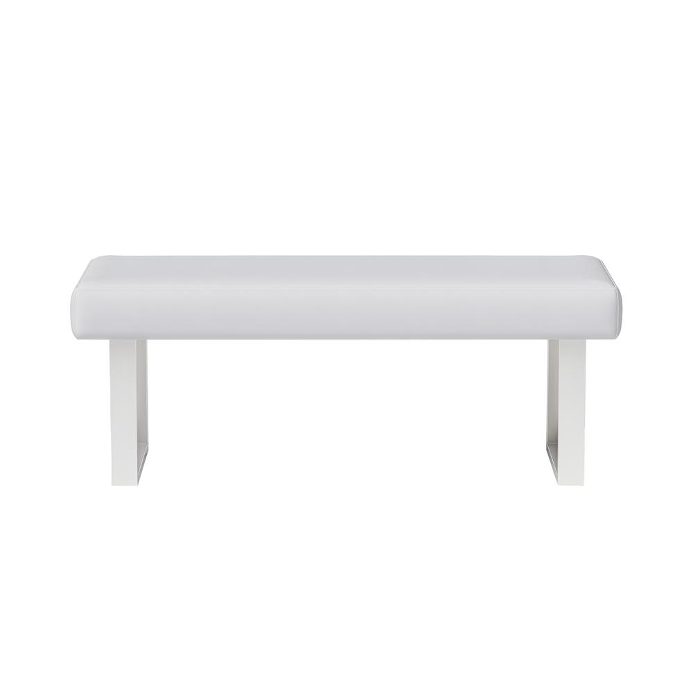 Linden Table+Nook+Bench, Gloss White. Picture 12