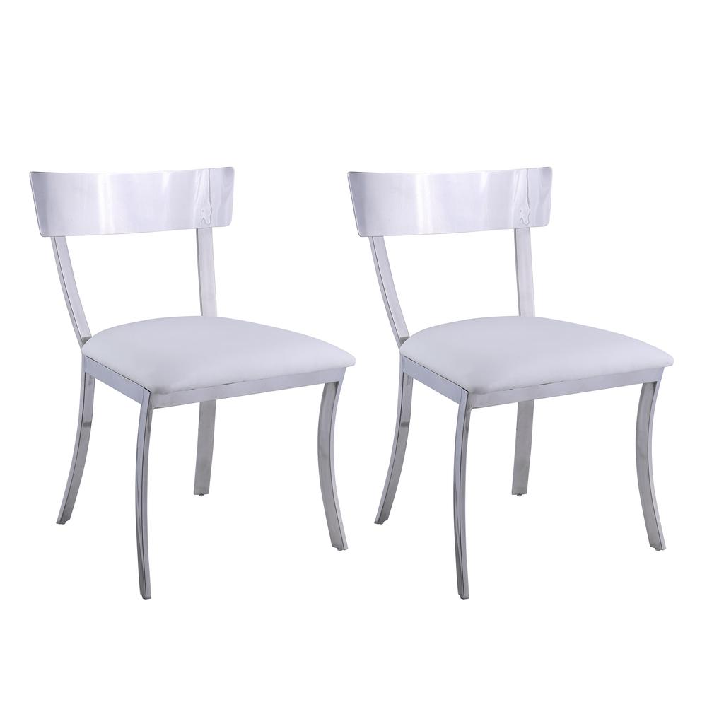 Contemporary Curved Back Side Chair - Set Of 2., White. Picture 5