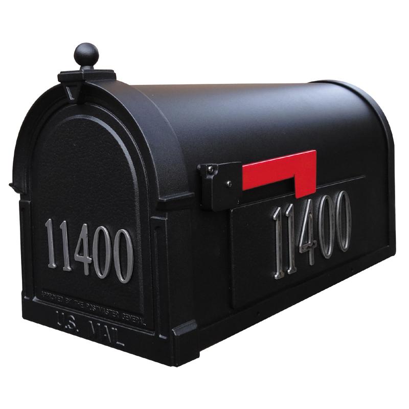 SCB-1015-DX-BLK Berkshire Curbside Mailbox with Front and Side Numbers. Picture 1