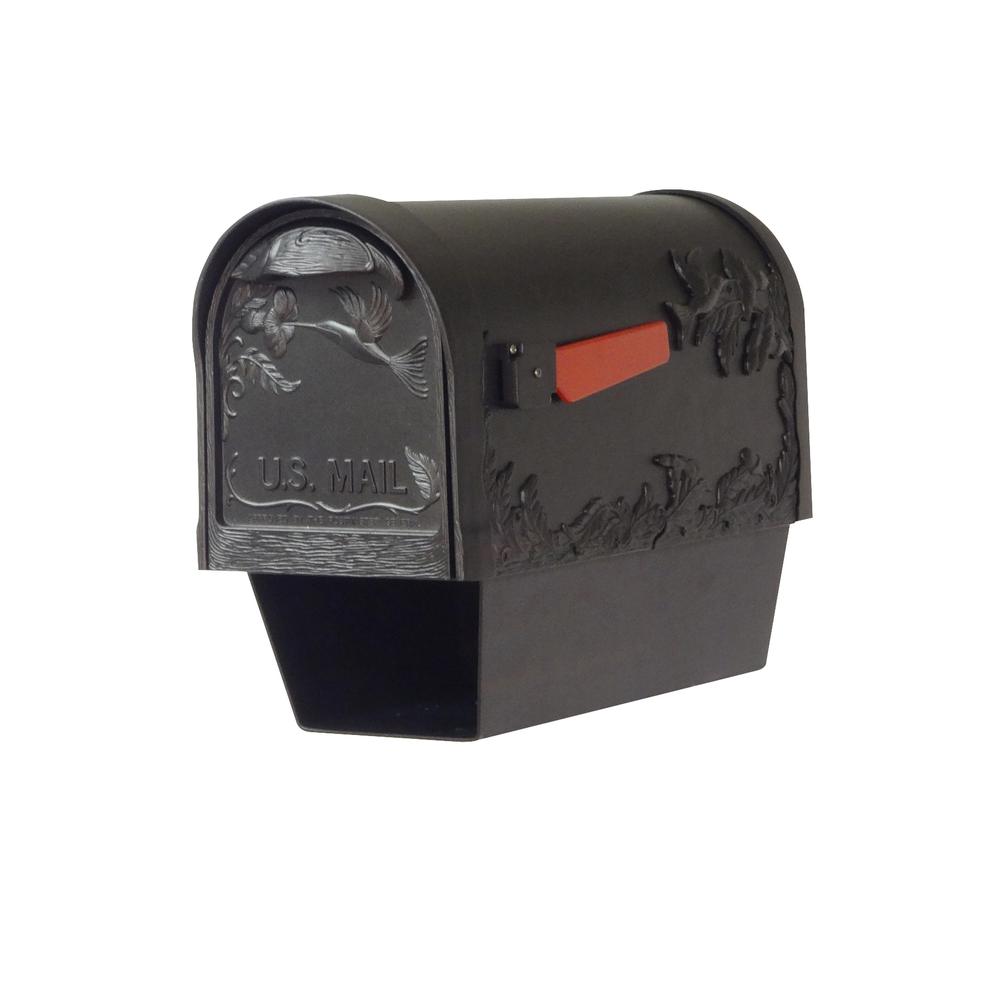 Hummingbird Curbside Mailbox with Newspaper Tube, Locking Insert and Albion Mailbox Post. Picture 5