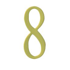 3 inch Brass Self Adhesive Address Number.  Number: 8. Picture 1
