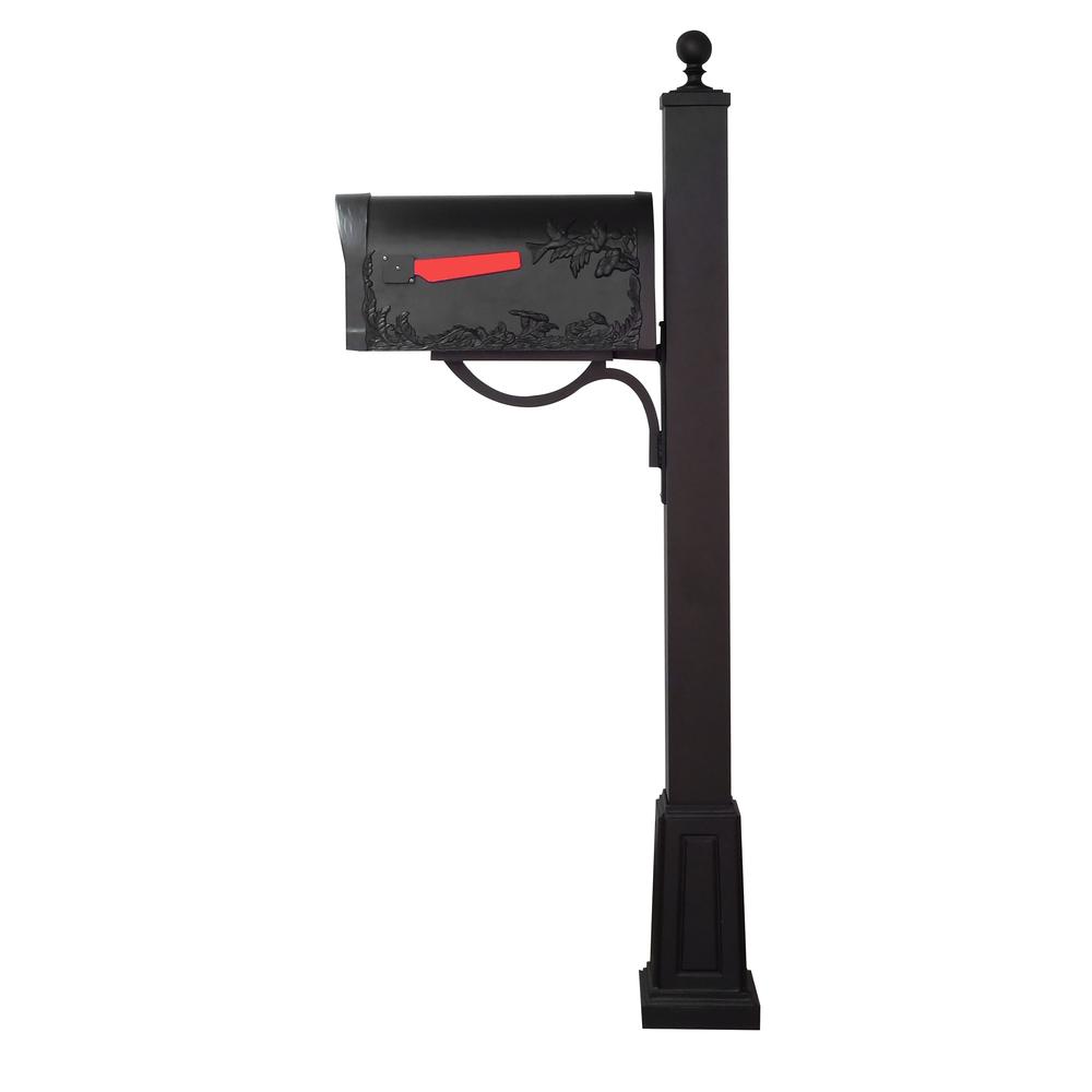 Hummingbird Curbside Mailbox with Locking Insert and Springfield Mailbox Post with Base. Picture 4
