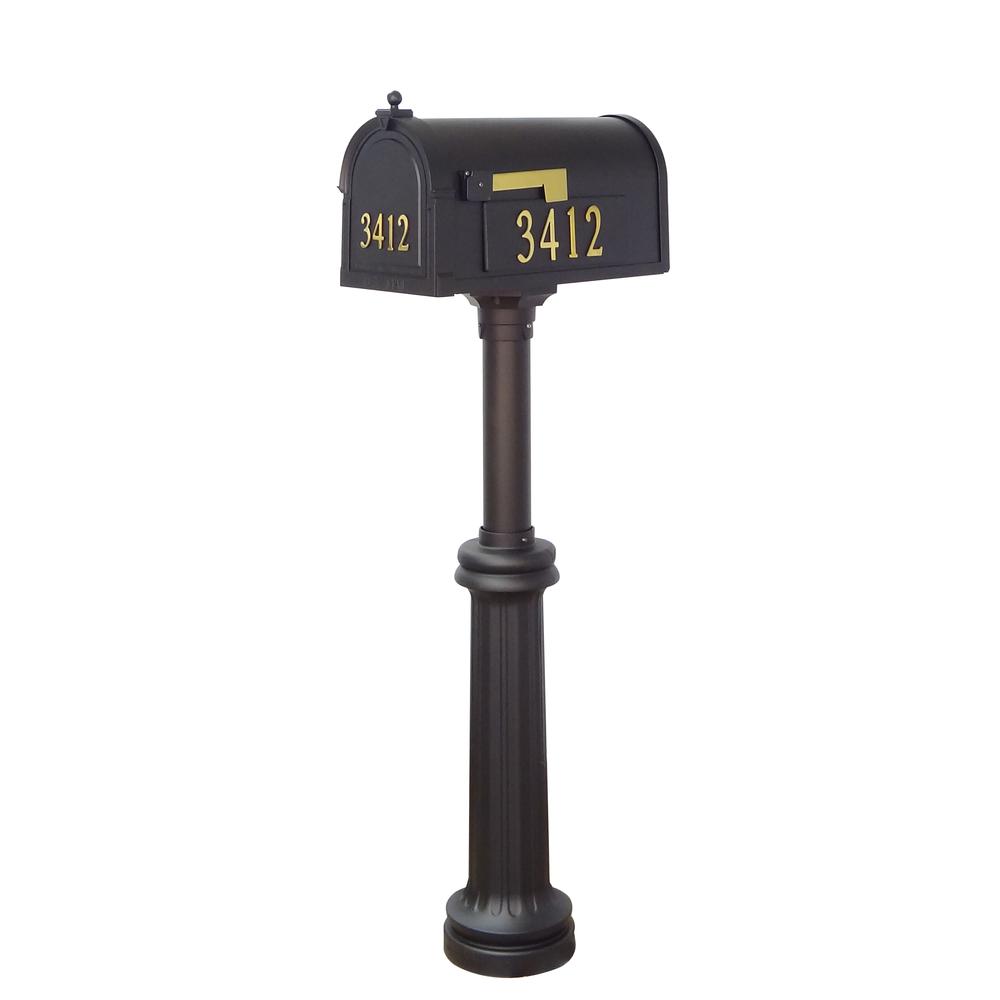 Berkshire Curbside Mailbox with Front and Side Address Numbers, Locking Insert and Bradford Mailbox Post. Picture 2