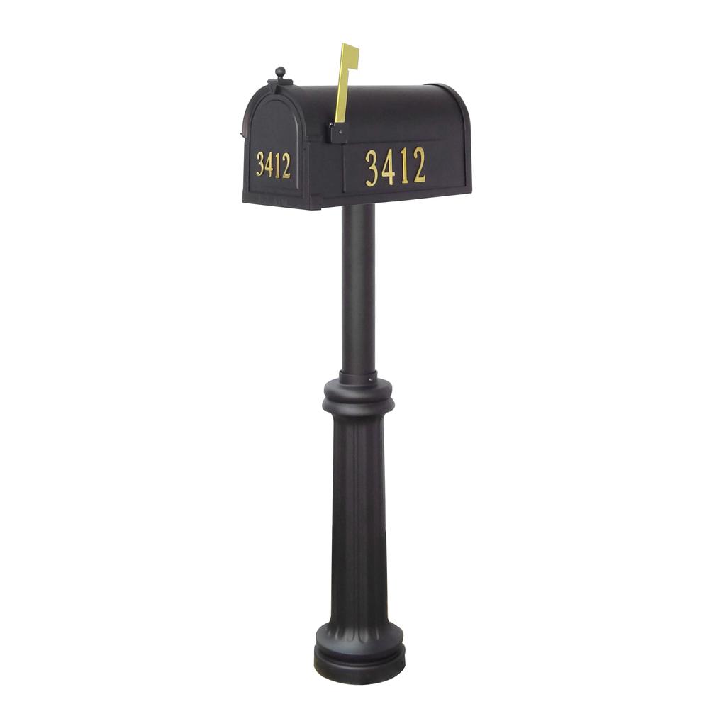 Berkshire Curbside Mailbox with Front and Side Address Numbers, Locking Insert and Bradford Mailbox Post. Picture 3