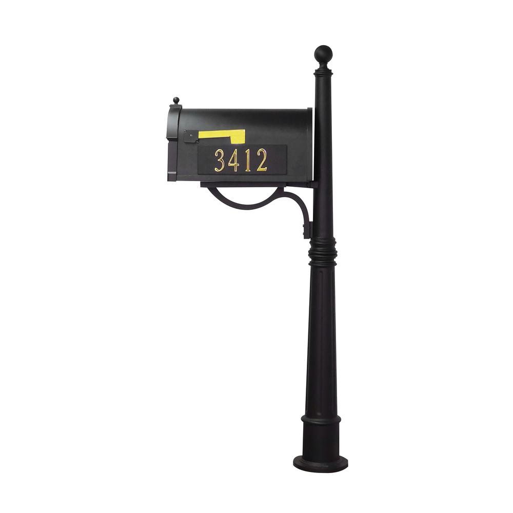 Berkshire Curbside Mailbox with Front and Side Address Numbers, Locking Insert and Ashland Mailbox Post. Picture 4