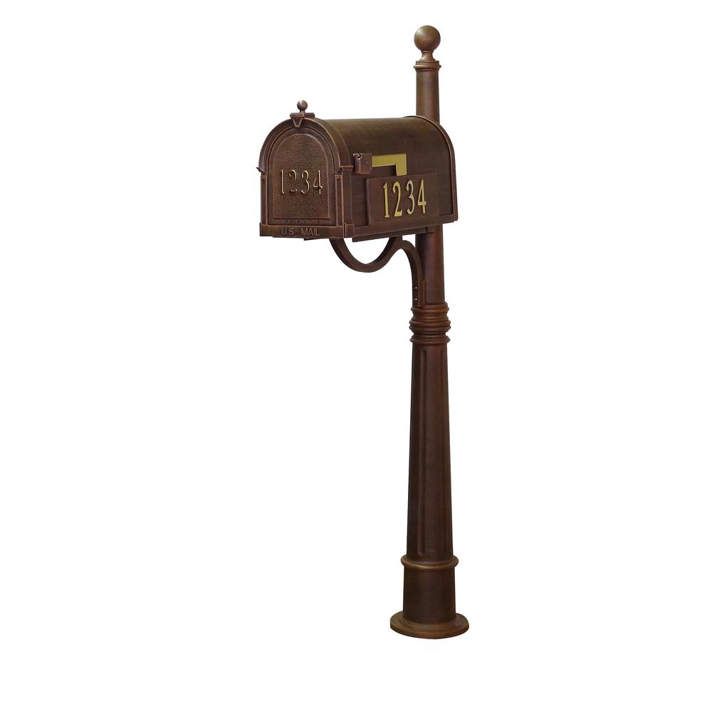 Berkshire Curbside Mailbox with Front and Side Address Numbers, Locking Insert and Ashland Mailbox Post. Picture 2