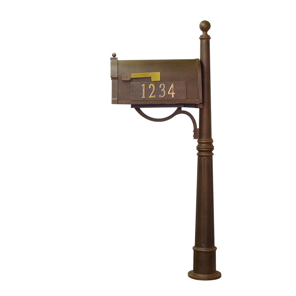 Berkshire Curbside Mailbox with Front and Side Address Numbers, Locking Insert and Ashland Mailbox Post. Picture 4