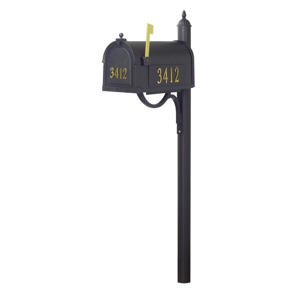 Berkshire Curbside Mailbox with Front and Side Address Numbers, Locking Insert and Richland Mailbox Post. Picture 4