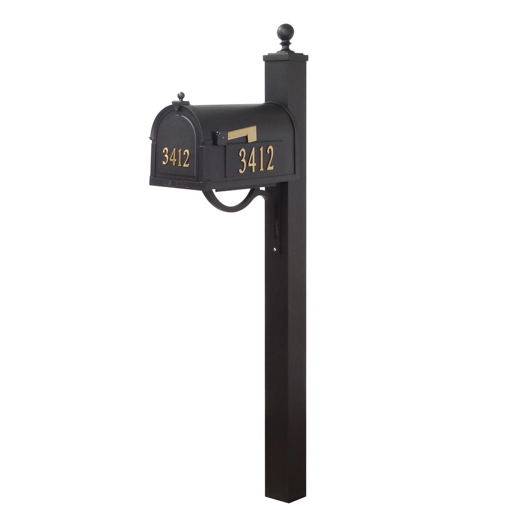 Berkshire Curbside Mailbox with Front and Side Address Numbers, Locking Insert and Springfield Mailbox Post. Picture 2