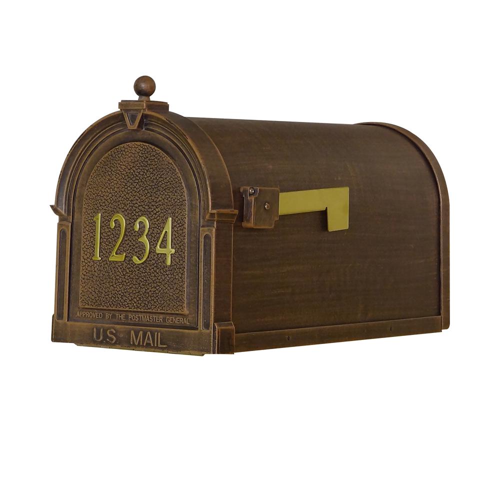 Berkshire Curbside Mailbox with Front Address Numbers, Locking Insert and Fresno Mailbox Post. Picture 7