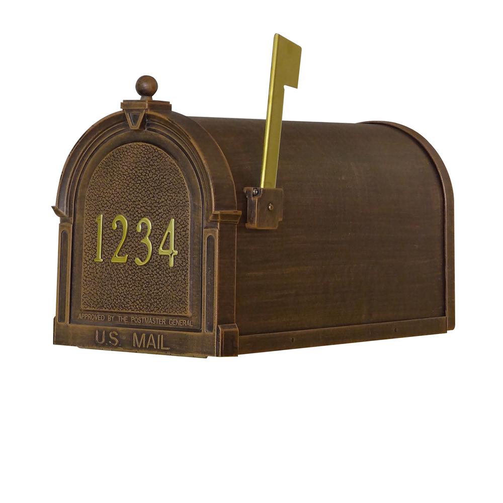 Berkshire Curbside Mailbox with Front Address Numbers, Locking Insert and Fresno Mailbox Post. Picture 8