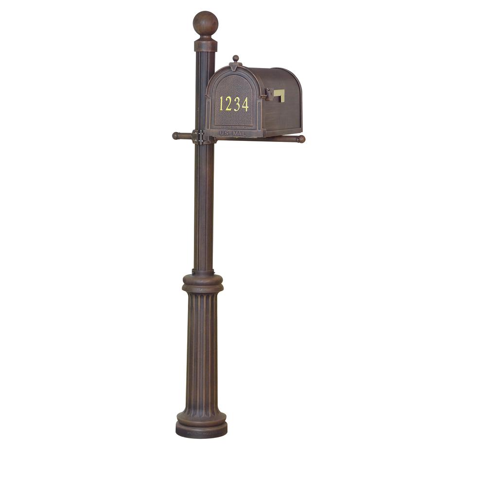 Berkshire Curbside Mailbox with Front Address Numbers, Locking Insert and Fresno Mailbox Post. Picture 2