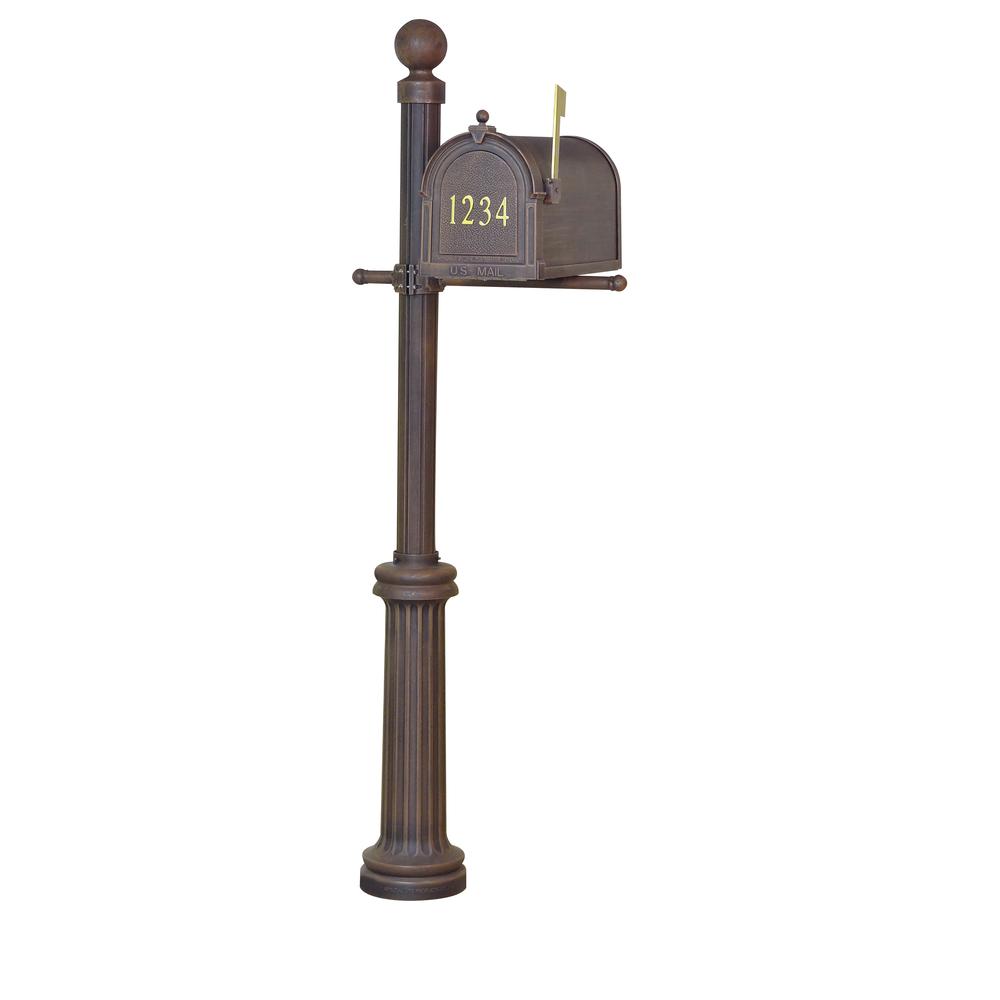 Berkshire Curbside Mailbox with Front Address Numbers, Locking Insert and Fresno Mailbox Post. Picture 3