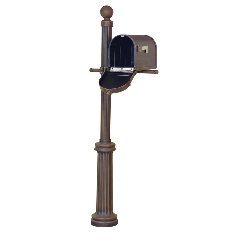 Berkshire Curbside Mailbox with Front Address Numbers, Locking Insert and Fresno Mailbox Post. Picture 4