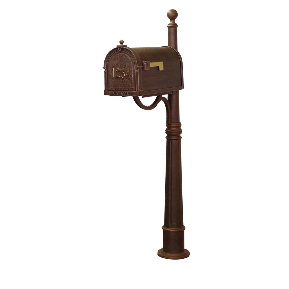 Berkshire Curbside Mailbox with Front Address Numbers, Locking Insert and Ashland Mailbox Post. Picture 2
