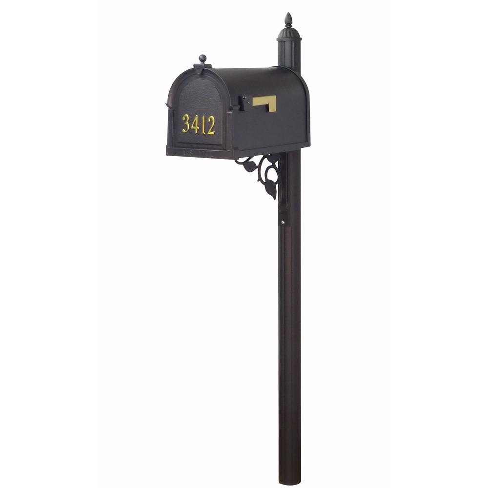 Berkshire Curbside Mailbox with Front Numbers, Locking Insert and Albion Mailbox Post. Picture 2