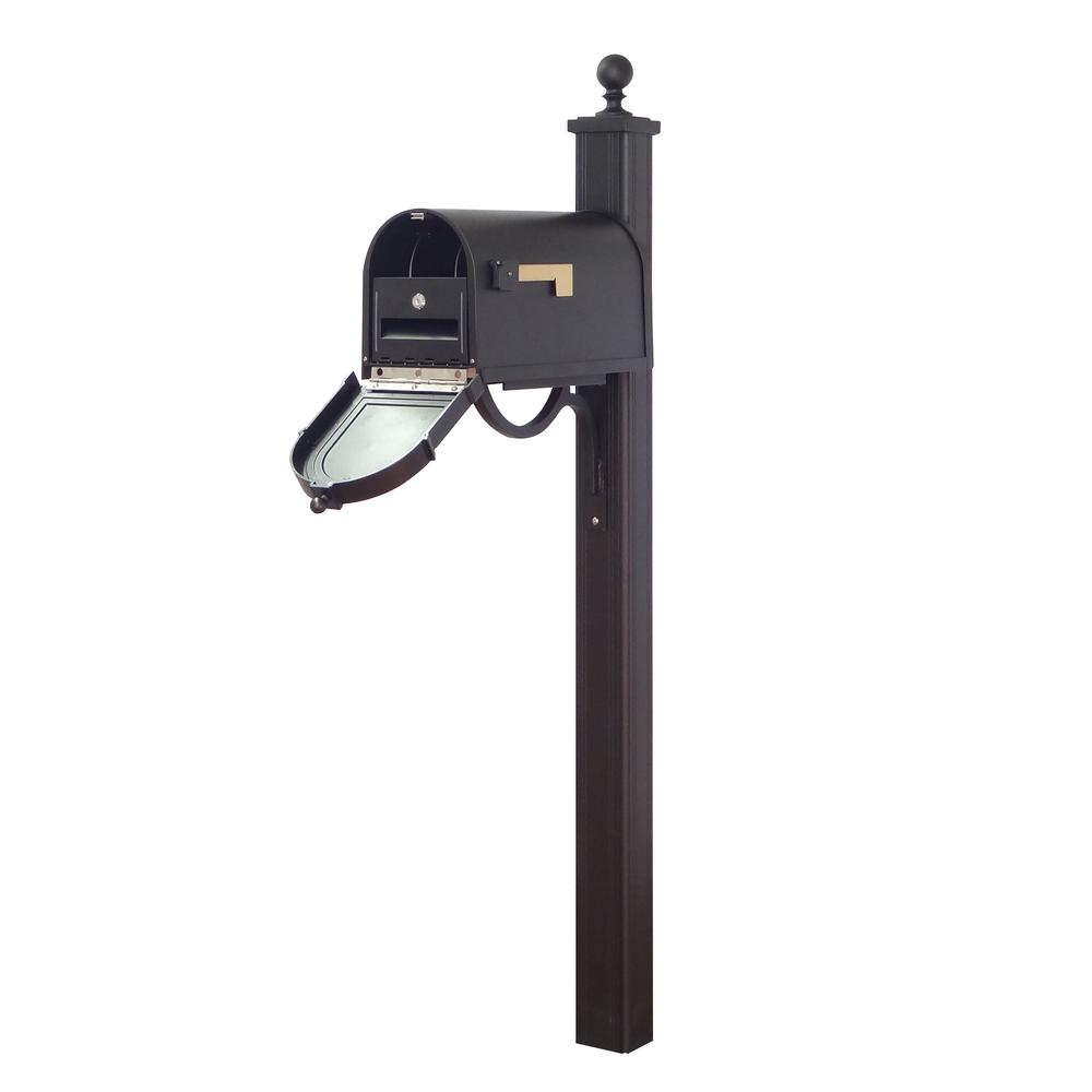 Berkshire Curbside Mailbox with Front Numbers, Locking Insert and Springfield Mailbox Post. Picture 2