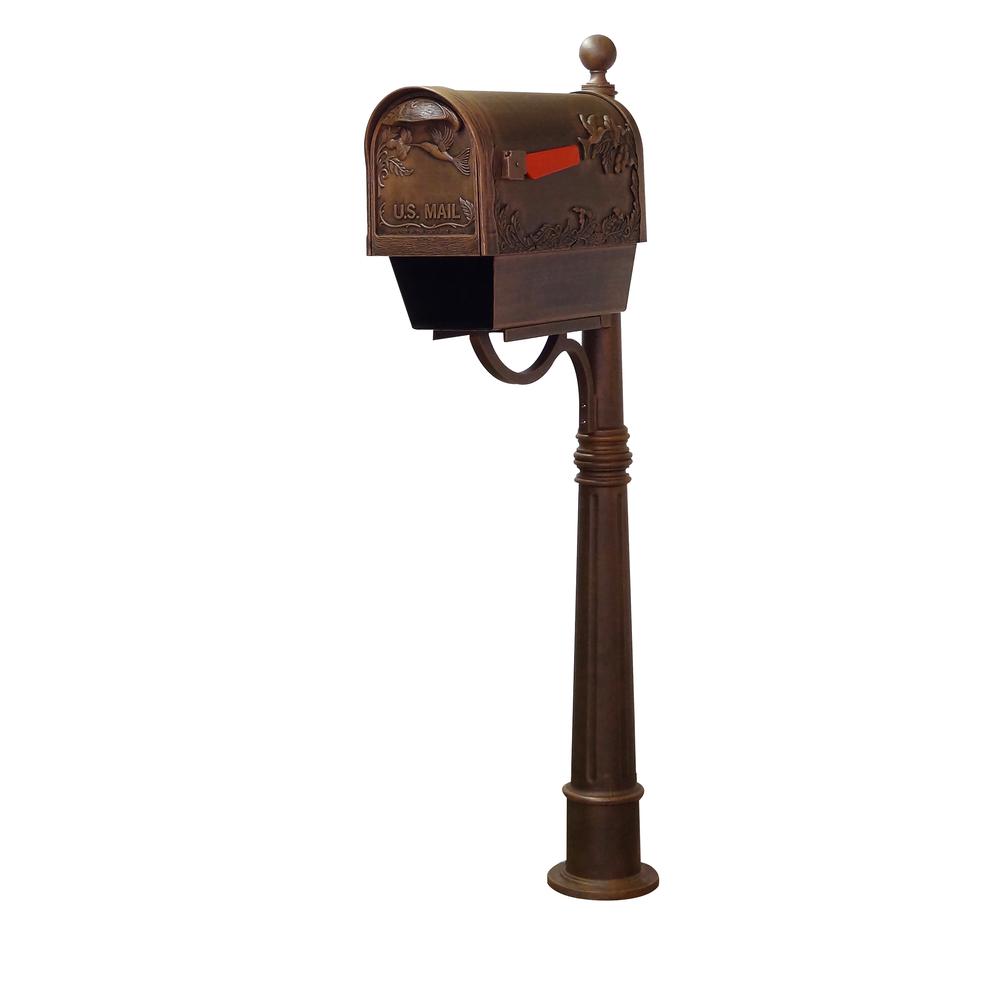 Hummingbird Curbside Mailbox with Newspaper Tube, Locking Insert and Ashland Mailbox Post. Picture 2